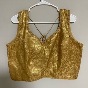 XL gold Saree top